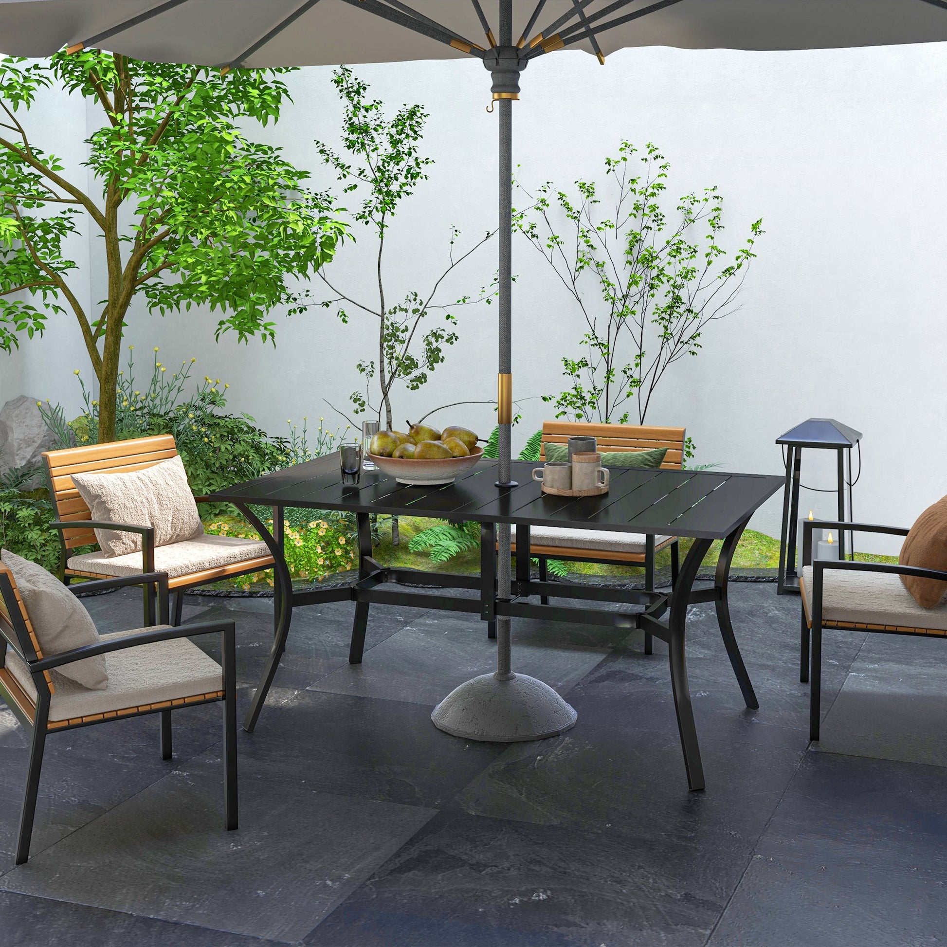 outsunny-rectangle-garden-dining-table-with-parasol-hole-patio-table-with-steel-frame-and-slat-tabletop-150cm-x-90cm-black