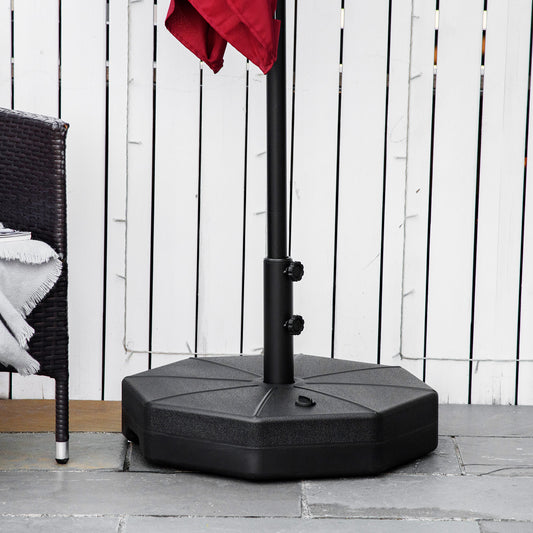 outsunny-octagonal-garden-parasol-base-holder-outdoor-market-umbrella-stand-weights-up-to-28kg-water-filled-or-40kg-sand-filled-black