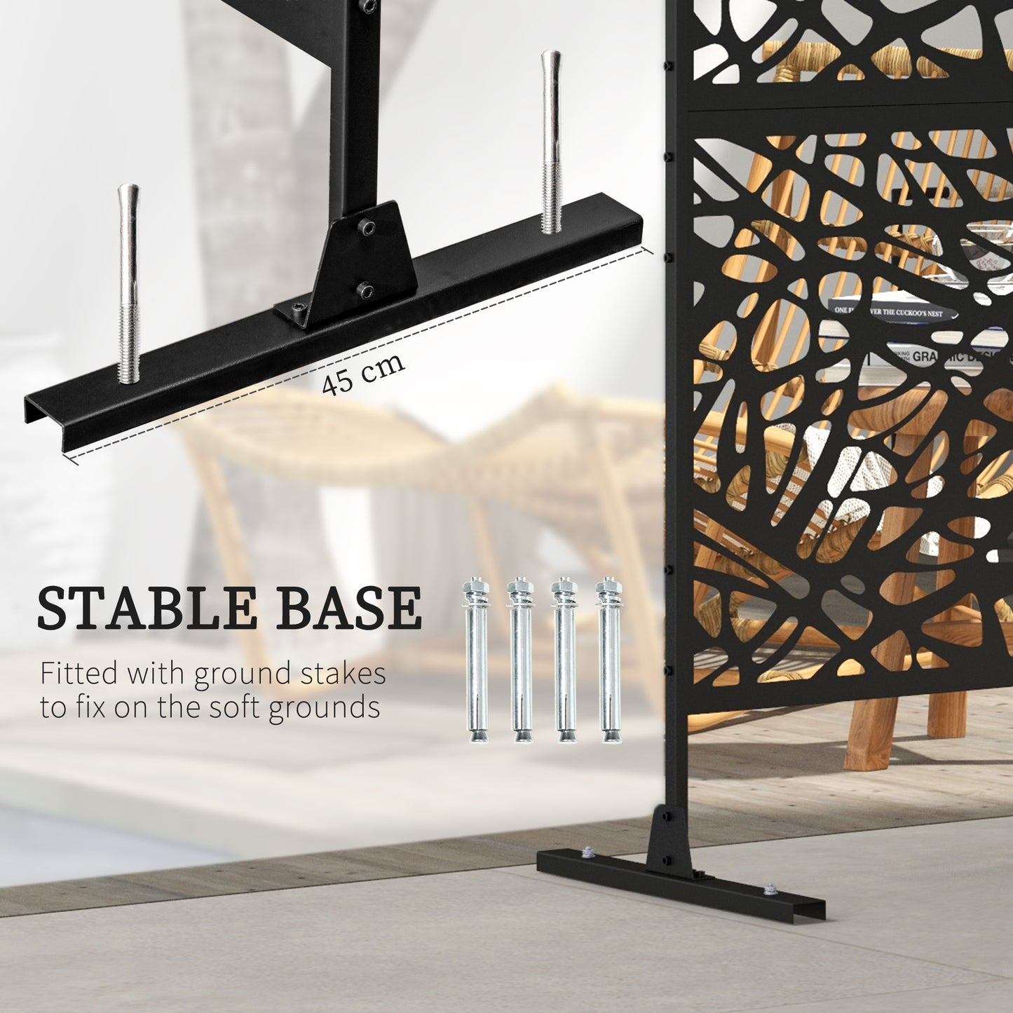 outsunny-metal-decorative-privacy-screen-outdoor-divider-black-twisted-lines