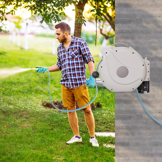 outsunny-retractable-hose-reel-w-any-length-lock-auto-rewind-slow-return-system-and-180-swivel-wall-mounted-bracket-20m-1-5m