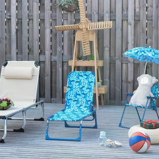 outsunny-lounge-chair-for-kids-recliner-foldable-portable-with-adjustable-backrest-outdoor-beach-pool-camping-118-x-40-x-24cm-blue