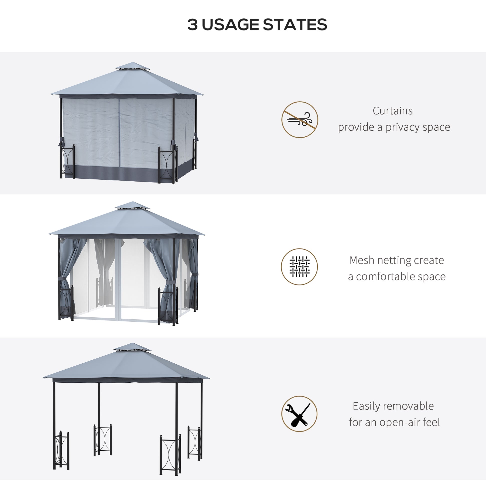 outsunny-4-x-3-35m-patio-metal-gazebo-canopy-garden-tent-sun-shade-outdoor-shelter-with-2-tier-roof-netting-and-curtains-steel-frame-grey