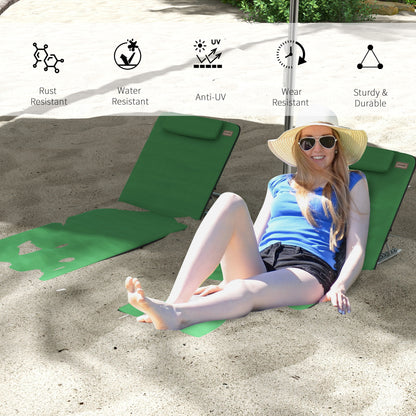 outsunny-metal-frame-pe-fabric-2-pieces-outdoor-beach-reclining-chair-set-w-pillow-green