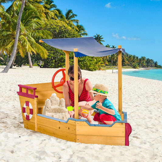 outsunny-kids-wooden-sandbox-play-station-covered-children-sand-boat-outdoor-for-backyard-w-canopy-shade-aged-3-8-years-old-orange