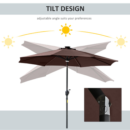 outsunny-2-7m-garden-parasol-sun-umbrella-patio-summer-shelter-w-led-solar-light-angled-canopy-vent-crank-tilt-coffee-brown