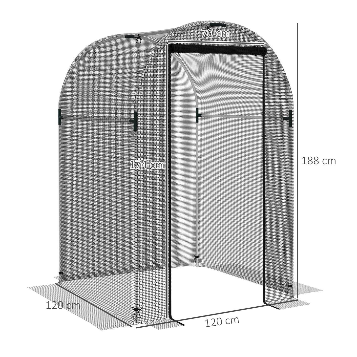 outsunny-galvanised-steel-fruit-cage-plant-protection-tent-with-zipped-door-1-2-x-1-2-x-1-9m-black