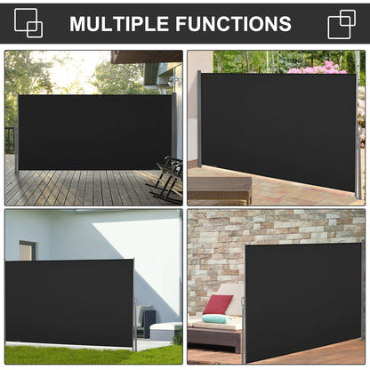 outsunny-retractable-side-awning-screen-fence-patio-garden-wall-balcony-screening-panel-outdoor-blind-privacy-divider-3x1-6m-black