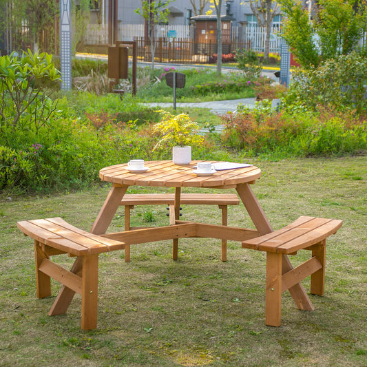 outsunny-fir-wood-pub-parasol-table-and-bench-set-6-person-heavy-duty-patio-dining-garden-outdoor-furniture
