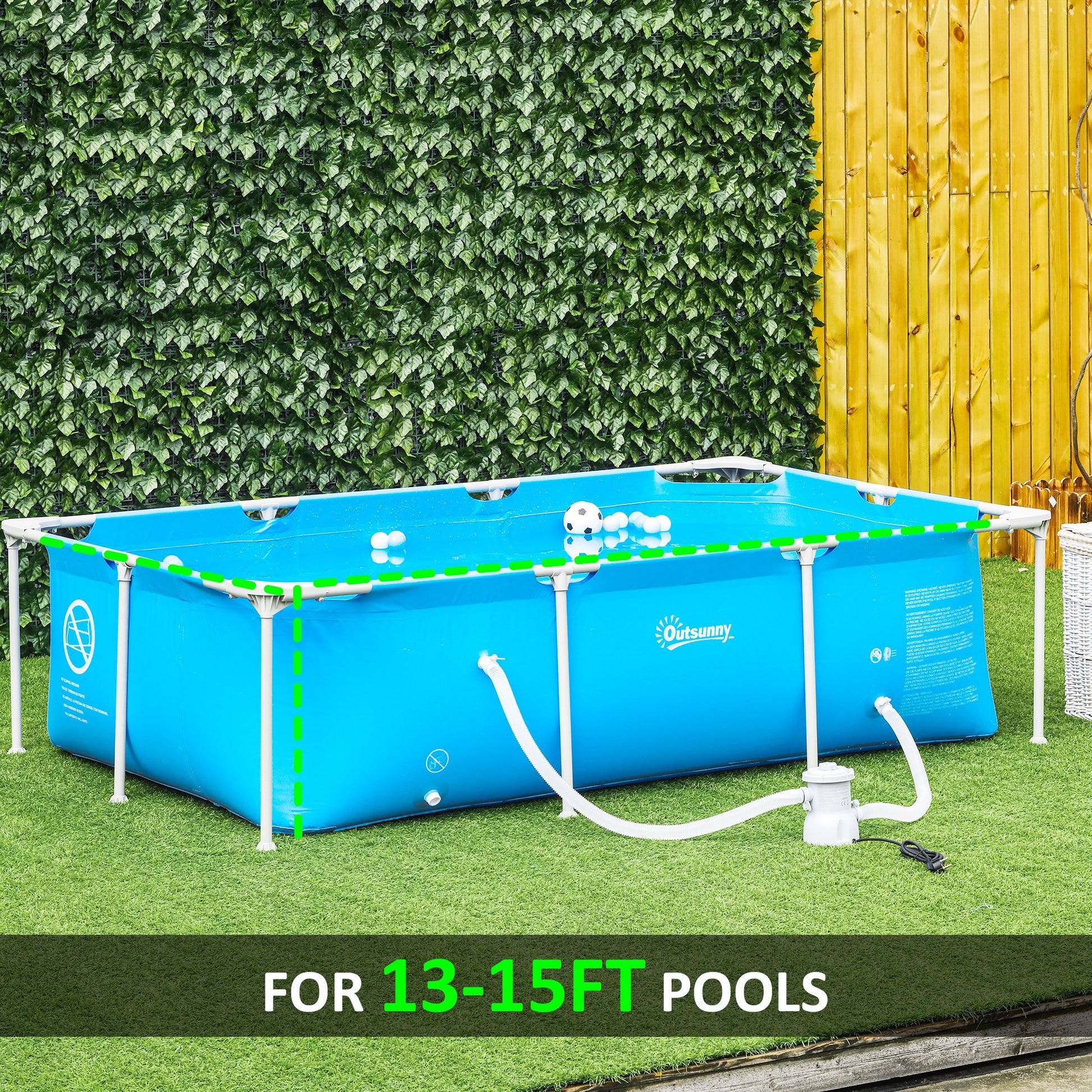 outsunny-cartridge-filter-pump-for-13-15-above-ground-pools-800gph-3028-lph-swimming-pool-filter-pump-with-hose-and-hose-clamps-white