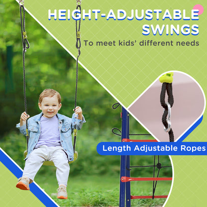 outsunny-6-in-1-metal-garden-swing-set-kids-swings-with-double-swings-climbing-frame-glider-trapeze-bar-basketball-hoop