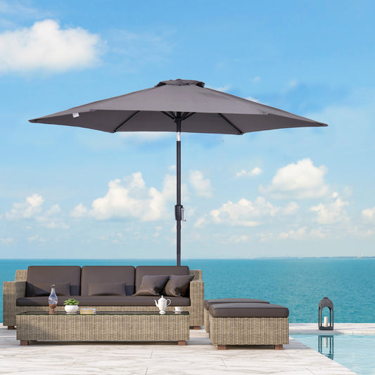 outsunny-2-7-m-patio-umbrella-aluminum-frame-grey
