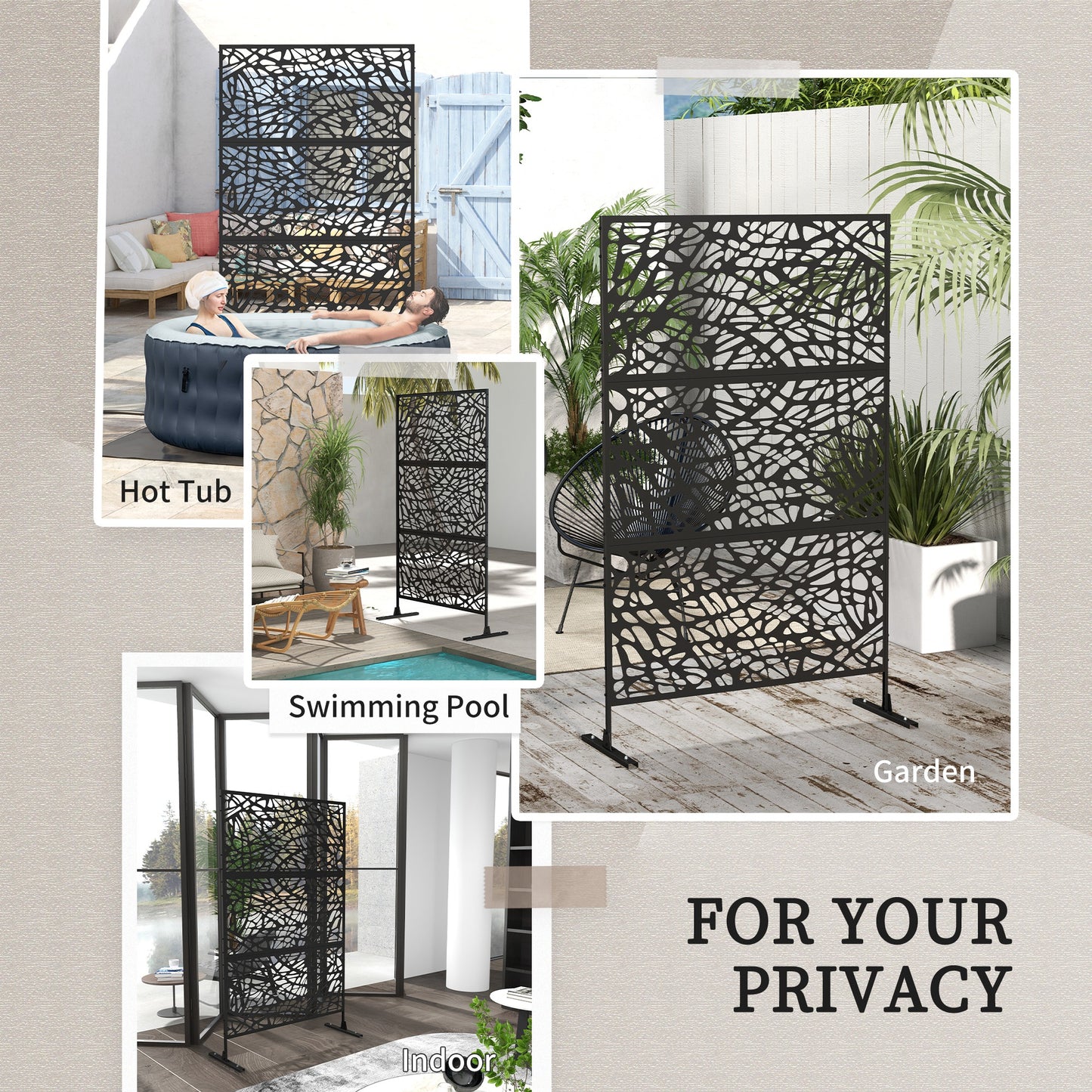 outsunny-metal-decorative-privacy-screen-outdoor-divider-black-twisted-lines