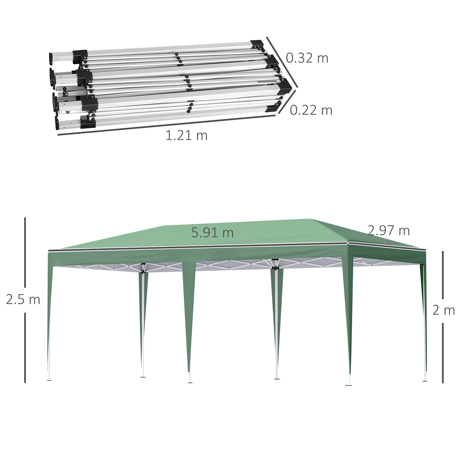 outsunny-pop-up-gazebo-double-roof-foldable-canopy-tent-wedding-awning-canopy-w-carrying-bag-6-m-x-3-m-x-2-65-m-green