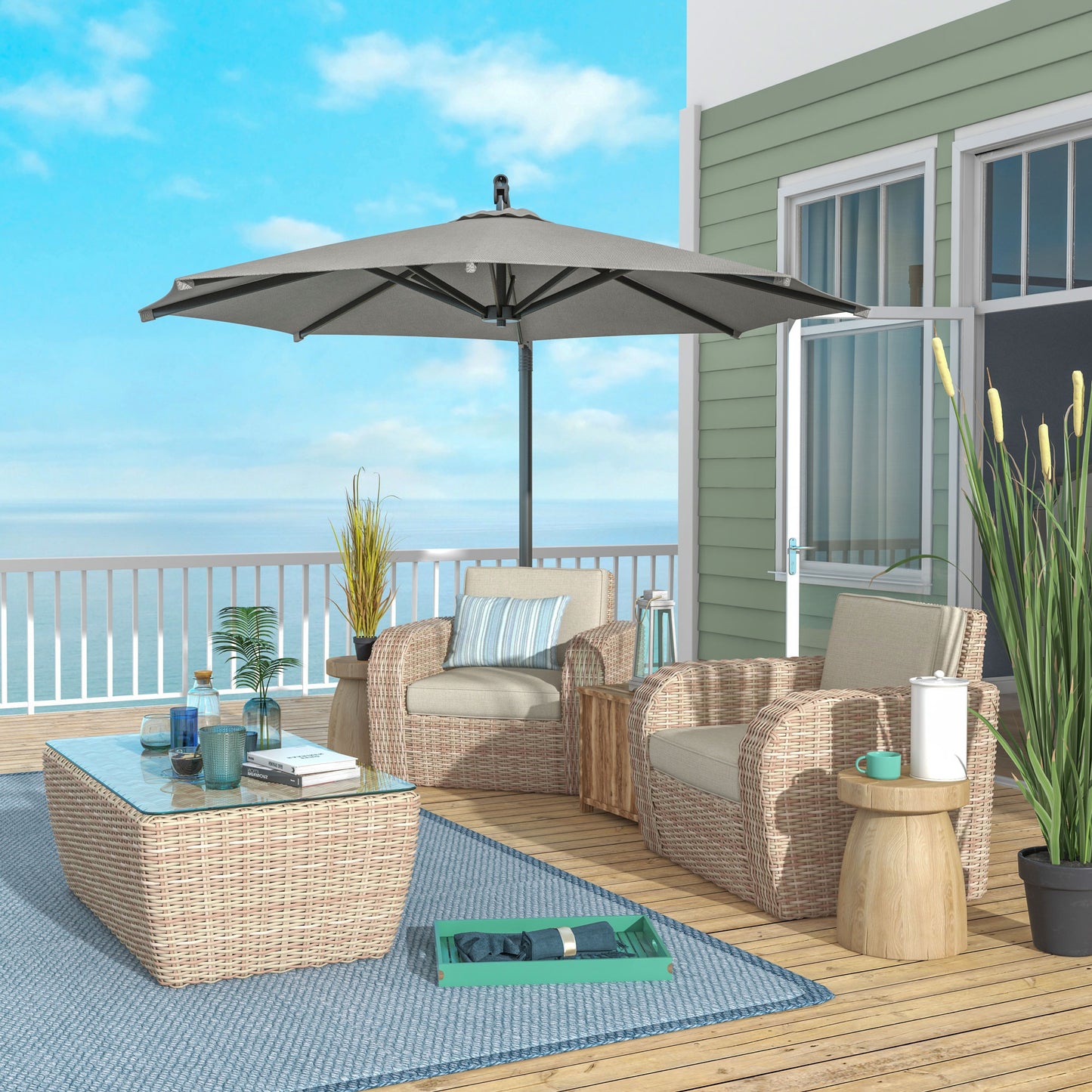 outsunny-3-m-cantilever-banana-parasol-with-cross-base-360-rotation-patio-umbrella-with-crank-handle-tilt-light-grey