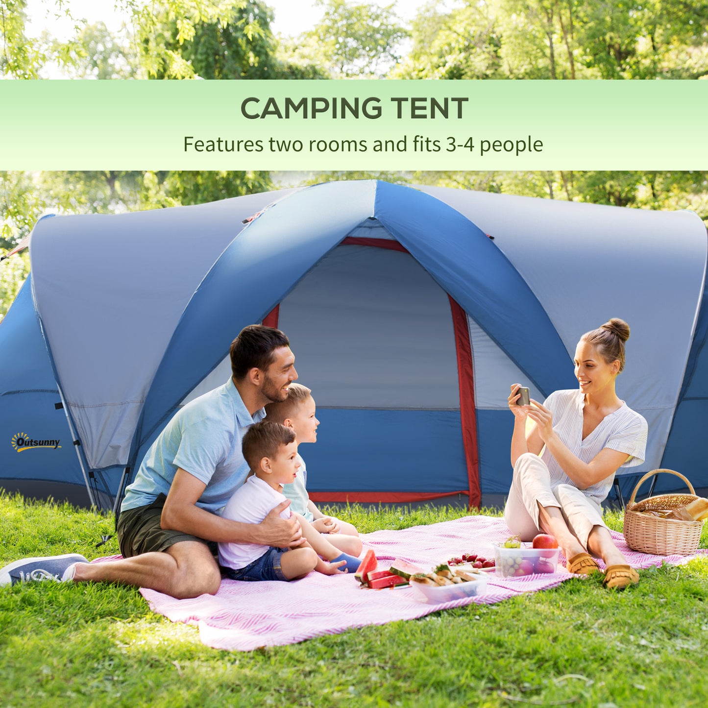 outsunny-3-4-man-camping-tent-with-2-rooms-dome-tent-with-2-doors-portable-carry-bag-uv-protection-for-fishing-hiking-blue