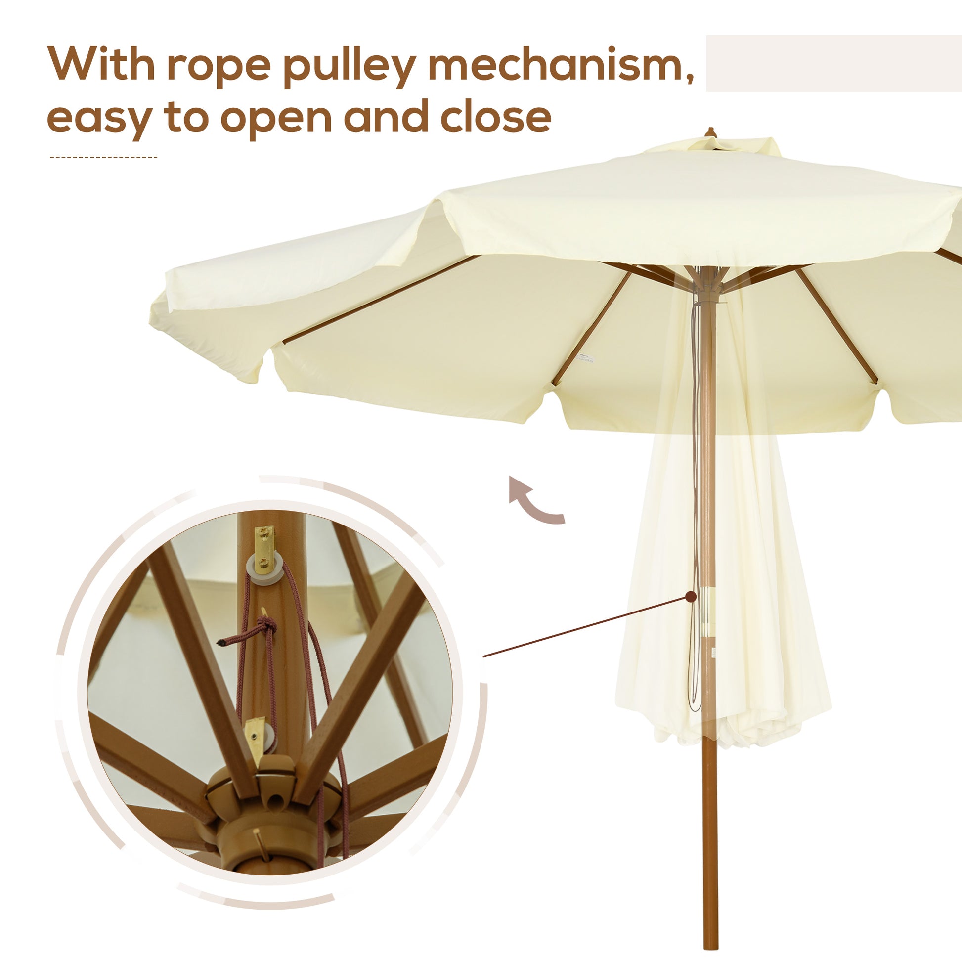 outsunny-3-3m-patio-umbrella-garden-parasol-outdoor-sun-shade-canopy-with-8-bamboo-ribs-ruffles-and-wood-pole-beige