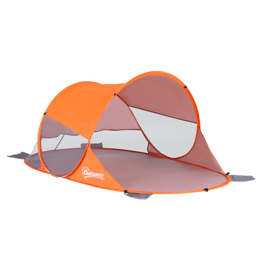 outsunny-1-2-person-pop-up-beach-tent-hiking-uv-30-protection-patio-sun-shelter-portable-automatic-orange