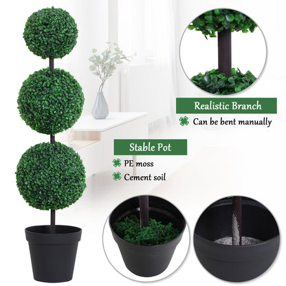 outsunny-set-of-2-artificial-boxwood-ball-topiary-trees-potted-decorative-plant-outdoor-and-indoor-decor-112cm