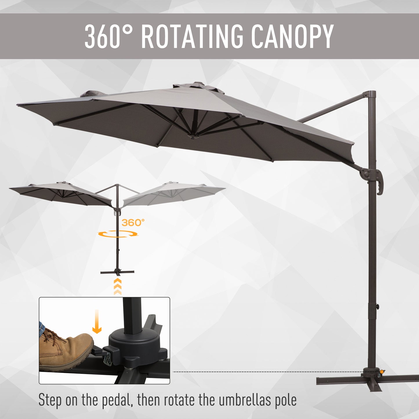 outsunny-3m-roma-umbrella-sun-shade-cantilever-hanging-parasol-w-cross-base-hand-crank-aluminium-frame-360-rotation-grey