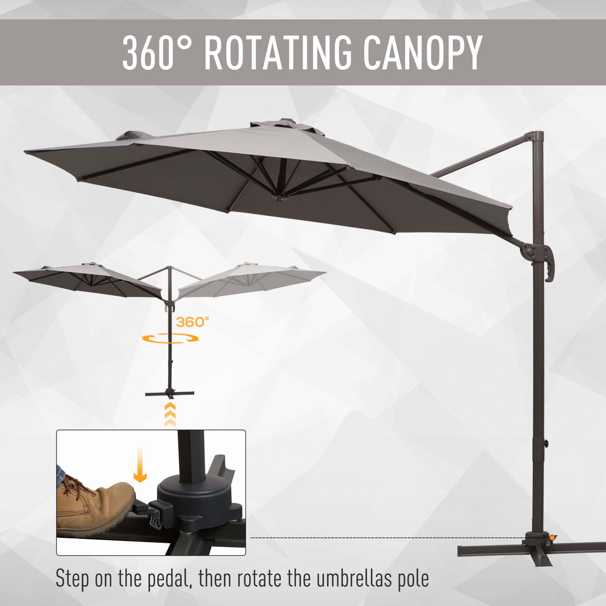 outsunny-3m-roma-umbrella-sun-shade-cantilever-hanging-parasol-w-cross-base-hand-crank-aluminium-frame-360-rotation-grey
