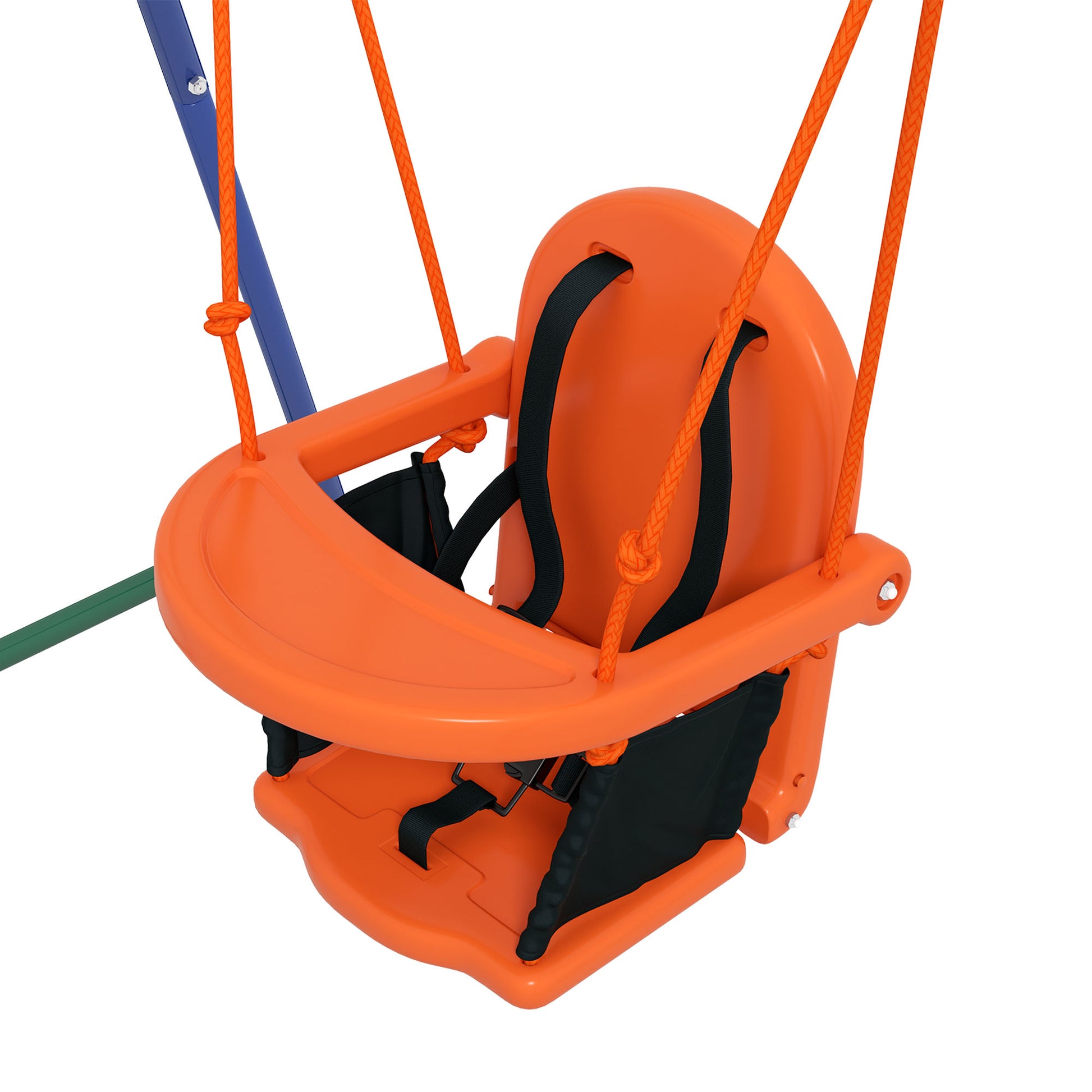 outsunny-2-in-1-metal-frame-nursery-swing-w-comfortable-seat-safety-belt-orange