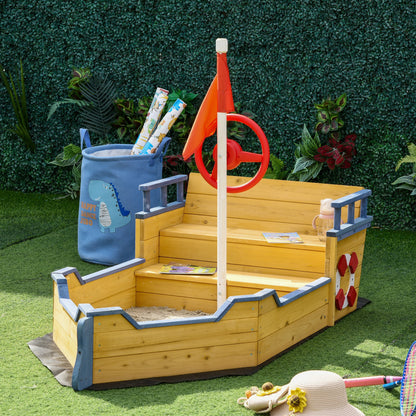 outsunny-kids-wooden-sandpit-children-sandbox-pirate-ship-sandboat-outdoor-backyard-playset-play-station-w-bench-bottom-liner