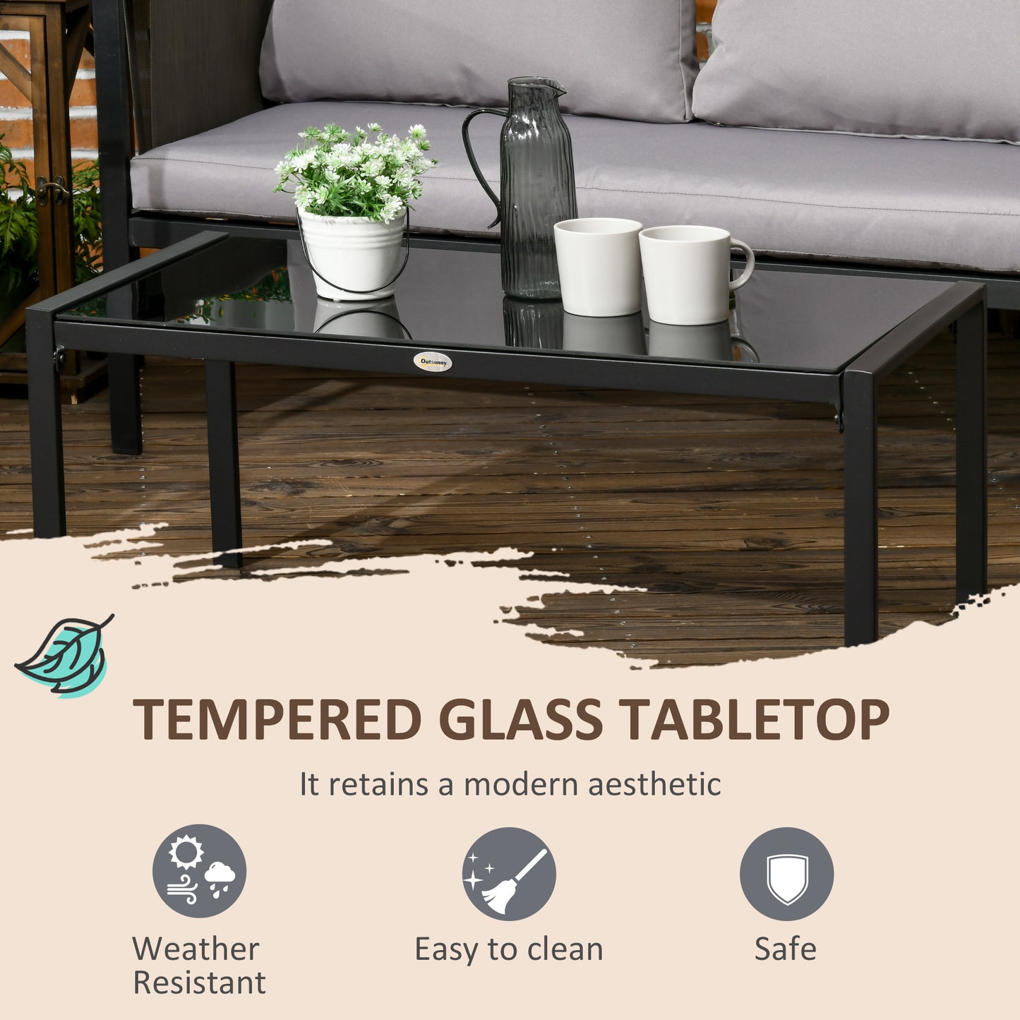 outsunny-4-piece-metal-garden-furniture-set-with-tempered-glass-coffee-table-patio-set-loveseat-single-armchairs-with-padded-cushions-light-grey