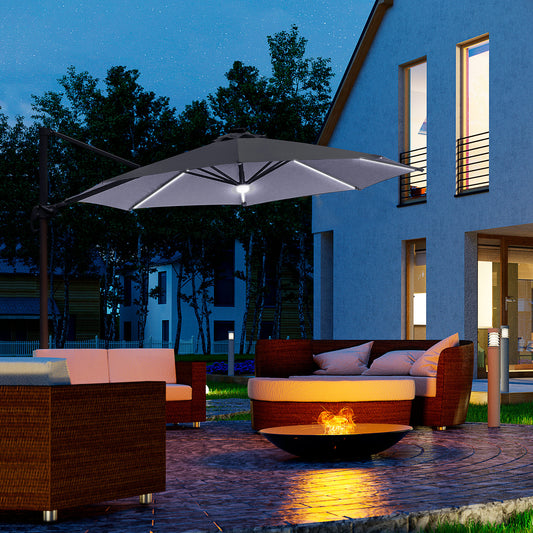 outsunny-3m-cantilever-roma-parasol-garden-sun-umbrella-outdoor-patio-with-led-solar-light-cross-base-360-rotating-grey