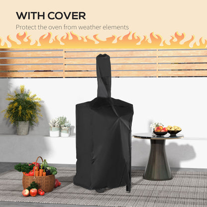 outsunny-steel-3-tier-outdoor-pizza-oven-charcoal-bbq-grill-black