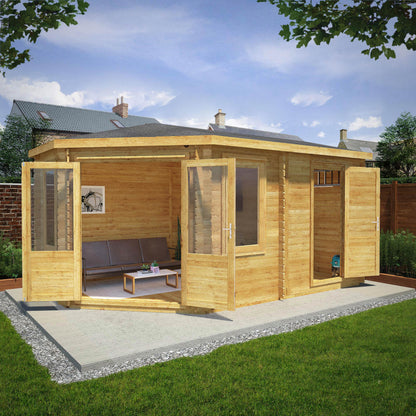 5M X 3M Corner Lodge Plus - 44Mm Double Glazed (Side Shed)