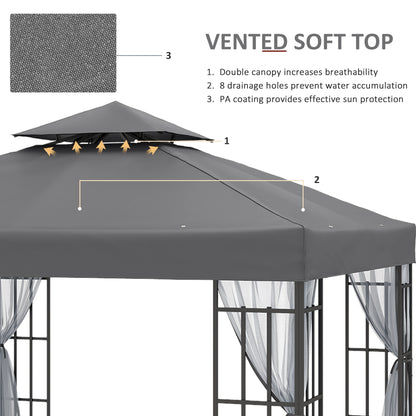 outsunny-3-x-3m-patio-gazebo-canopy-garden-pavilion-tent-shelter-with-2-tier-roof-and-mosquito-netting-steel-frame-grey