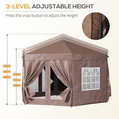 outsunny-4m-x-4m-hexagonal-metal-frame-garden-gazebo-brown