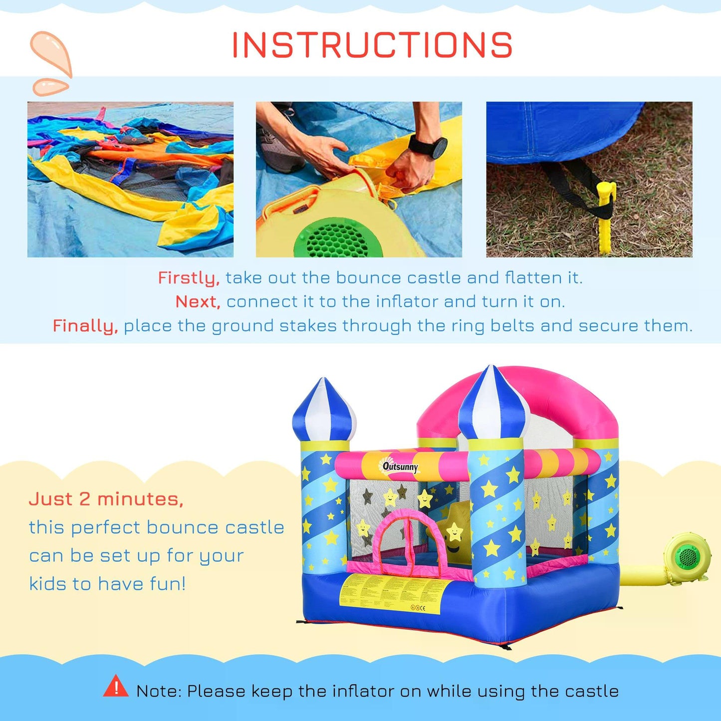 outsunny-kids-bounce-castle-house-inflatable-trampoline-basket-with-inflator-for-age-3-12-castle-stars-design-2-25-x-2-2-x-2-15m