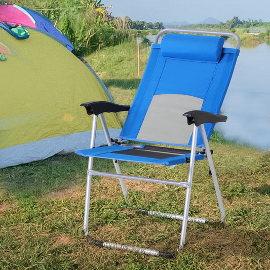 outsunny-outdoor-garden-folding-chair-patio-armchair-3-position-adjustable-recliner-reclining-seat-with-pillow-blue