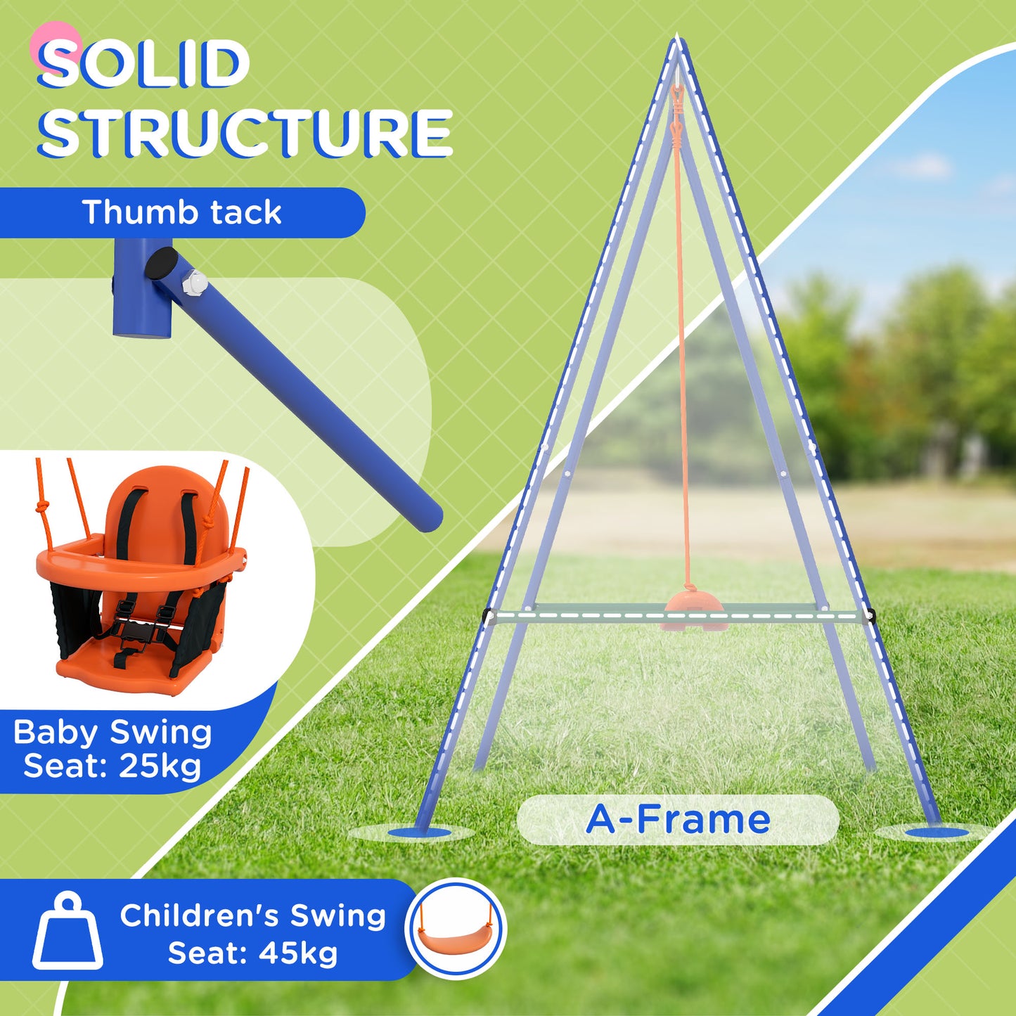 outsunny-2-in-1-metal-frame-nursery-swing-w-comfortable-seat-safety-belt-orange
