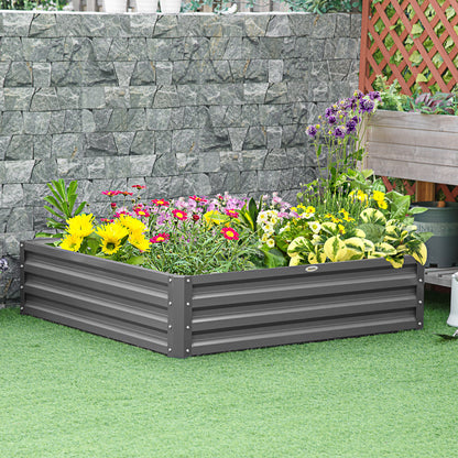 outsunny-432l-square-raised-garden-bed-box-steel-frame-for-vegetables-flowers-and-herbs-120-x-120-x-30cm-light-grey