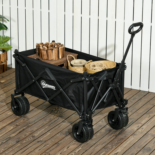 outsunny-folding-garden-trolley-outdoor-wagon-cart-with-carry-bag-for-beach-camping-festival-120kg-capacity-black