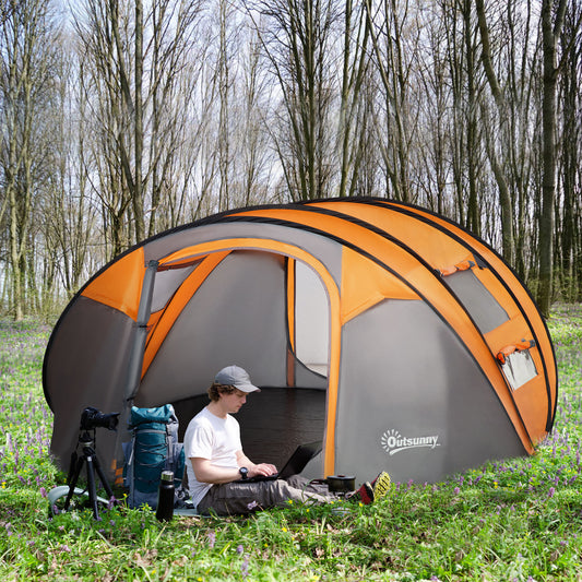 outsunny-4-5-person-pop-up-camping-tent-waterproof-family-tent-w-2-mesh-windows-pvc-windows-portable-carry-bag-for-outdoor-trip