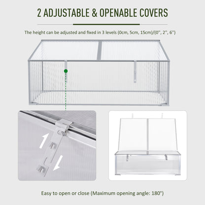 outsunny-garden-polycarbonate-cold-frame-greenhouse-grow-house-flower-vegetable-plants-bed-aluminium-frame-99l-x-60w-x-44h-cm