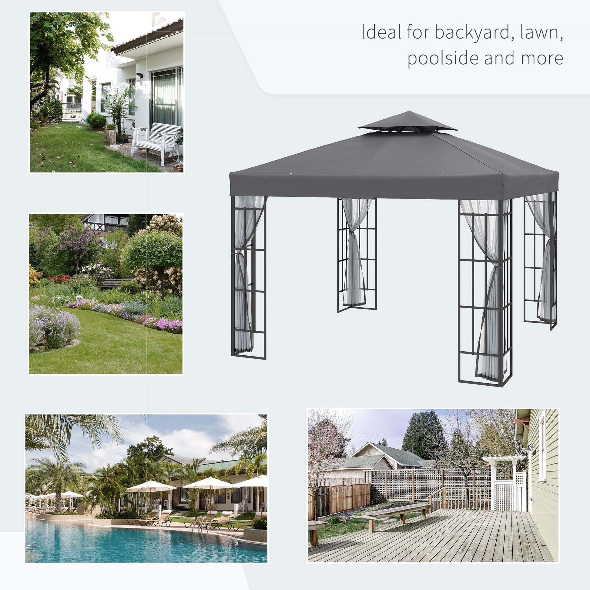 outsunny-3-x-3m-patio-gazebo-canopy-garden-pavilion-tent-shelter-with-2-tier-roof-and-mosquito-netting-steel-frame-grey