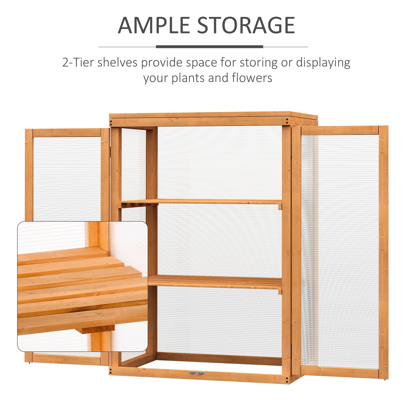 outsunny-3-tier-wood-greenhouse-garden-polycarbonate-cold-frame-grow-house-w-storage-shelf-for-plants-flowers-natural