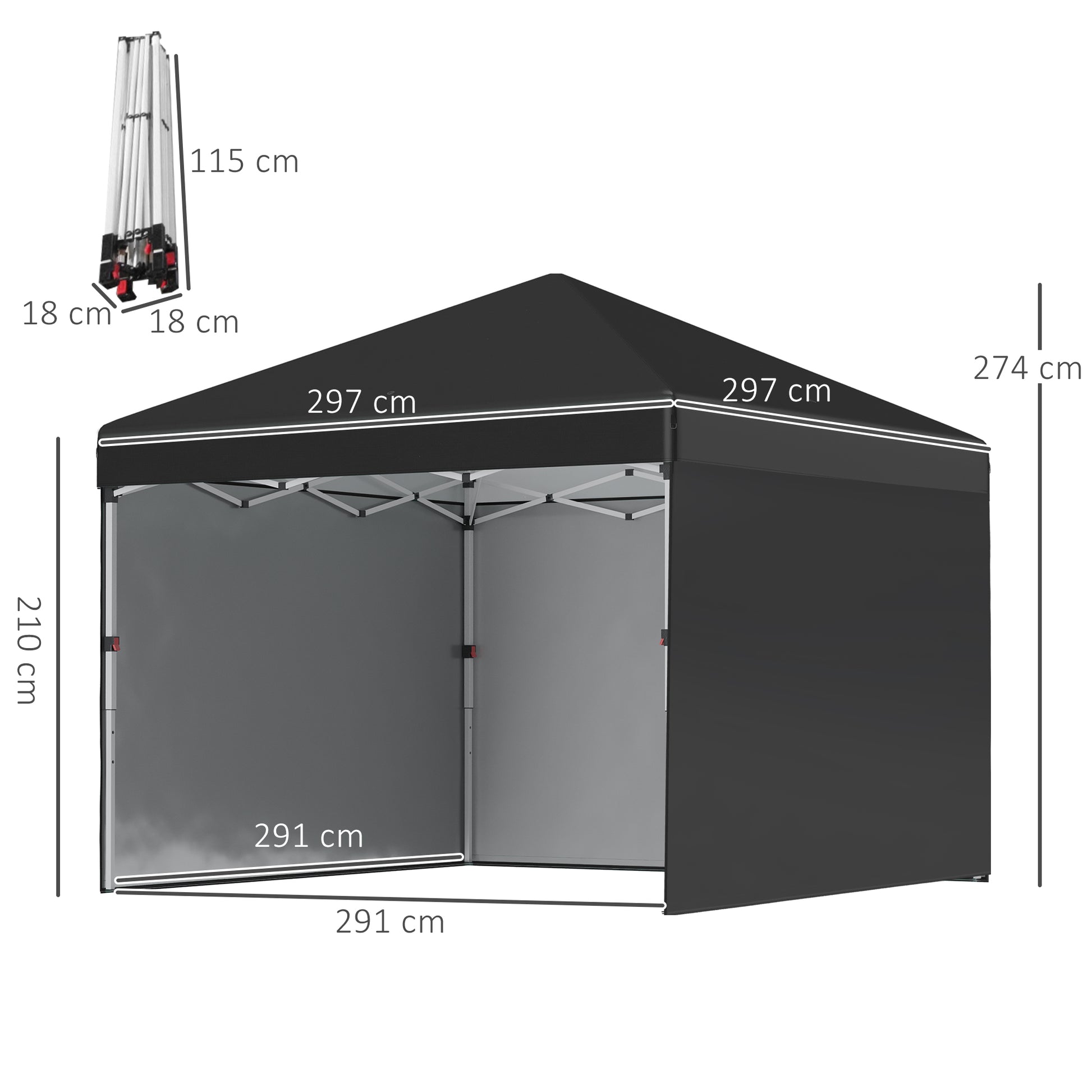 outsunny-3-x-3-m-pop-up-gazebo-event-shelter-height-adjustable-party-tent-with-2-sidewalls-weight-bags-and-wheeled-bag