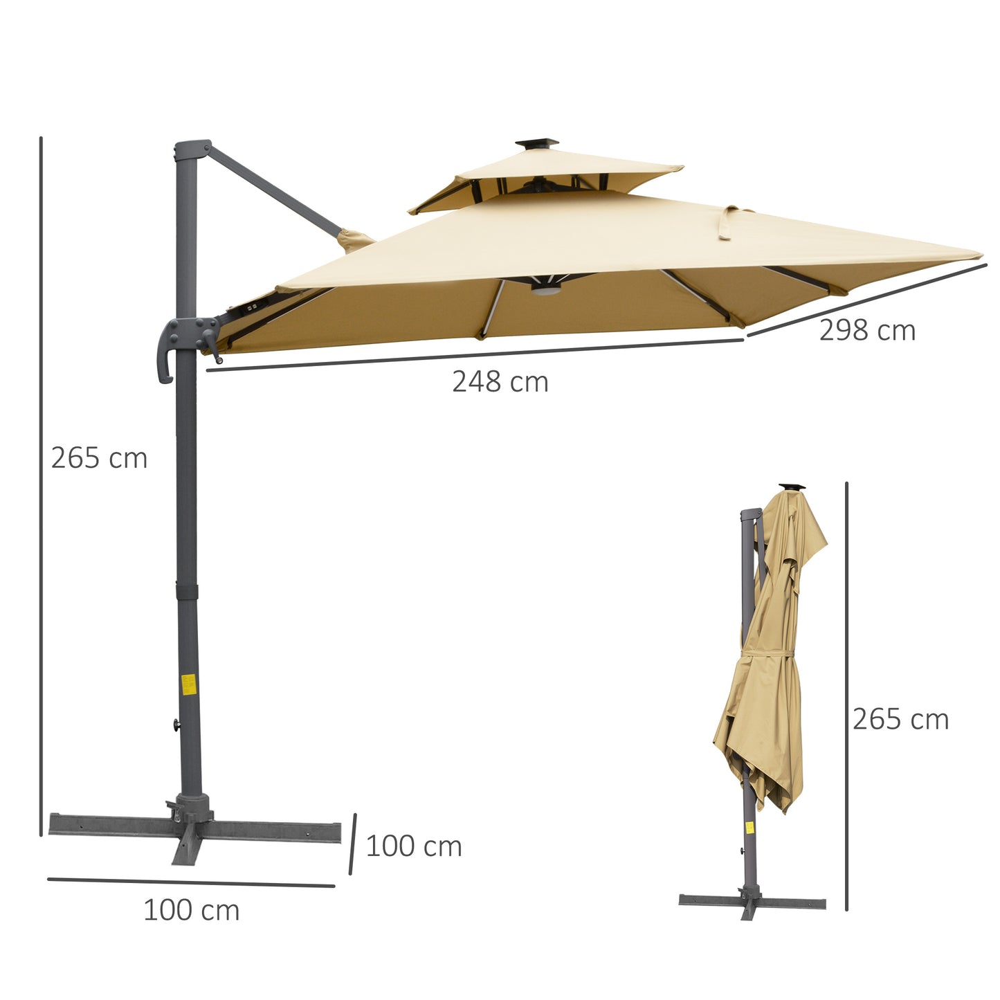 outsunny-3m-cantilever-roma-parasol-adjustable-garden-sun-umbrella-with-solar-led-tilt-and-crank-handle-cross-base-for-lawn-khaki