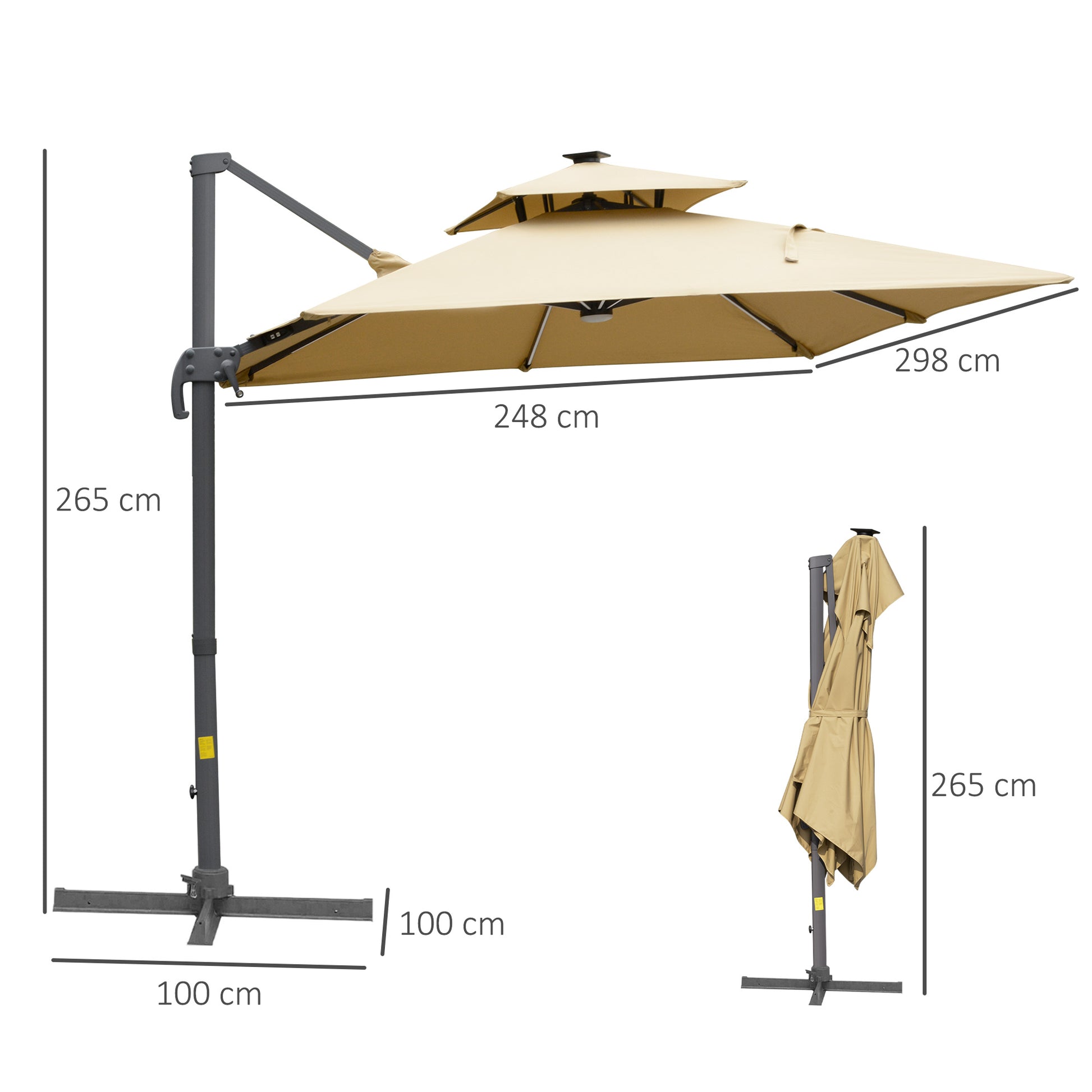outsunny-3m-cantilever-roma-parasol-adjustable-garden-sun-umbrella-with-solar-led-tilt-and-crank-handle-cross-base-for-lawn-khaki
