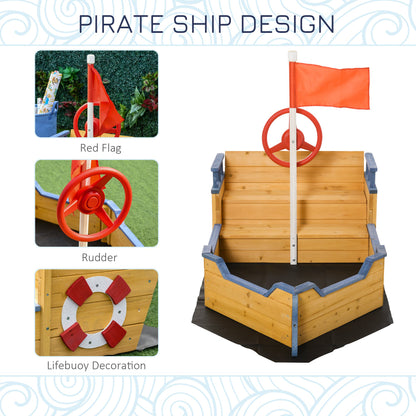 outsunny-kids-wooden-sandpit-children-sandbox-pirate-ship-sandboat-outdoor-backyard-playset-play-station-w-bench-bottom-liner
