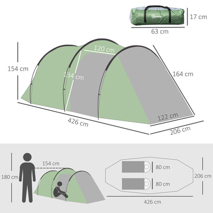 outsunny-tunnel-tent-2-3-person-camping-tent-with-sewn-in-groundsheet-air-vents-rainfly-2000mm-water-column-green