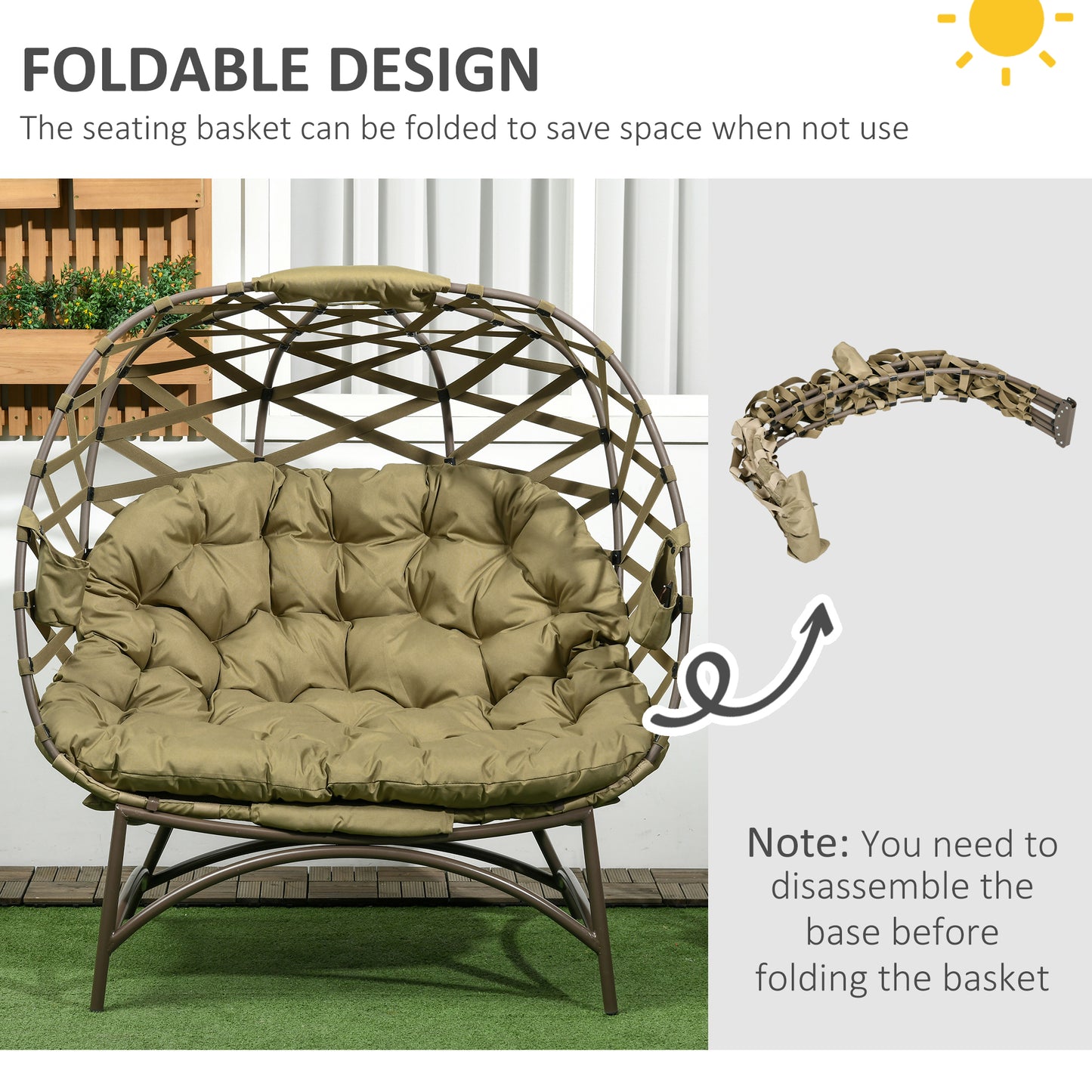 outsunny-2-seater-egg-chair-outdoor-folding-weave-garden-furniture-chair-with-cushion-cup-pockets-khaki