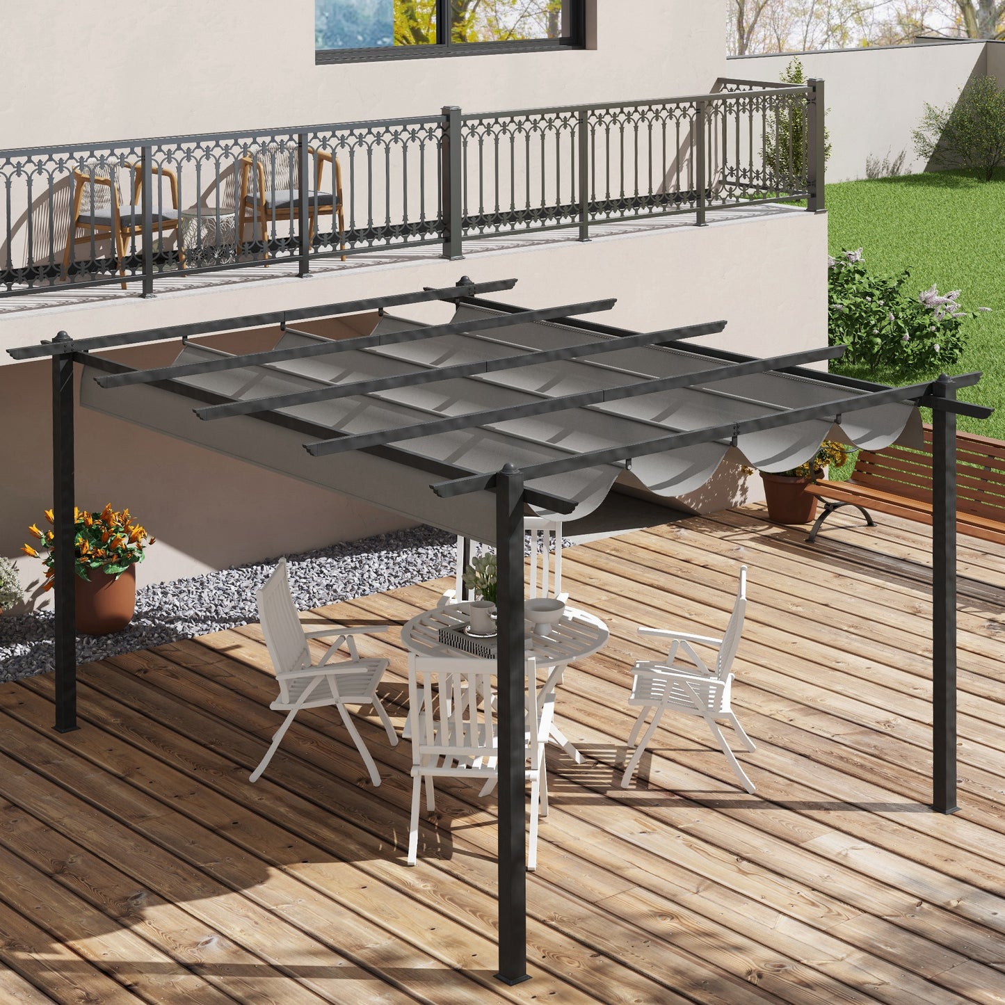 outsunny-4-x-3m-aluminium-pergola-with-retractable-roof-garden-gazebo-canopy-shelter-for-outdoor-patio-grey