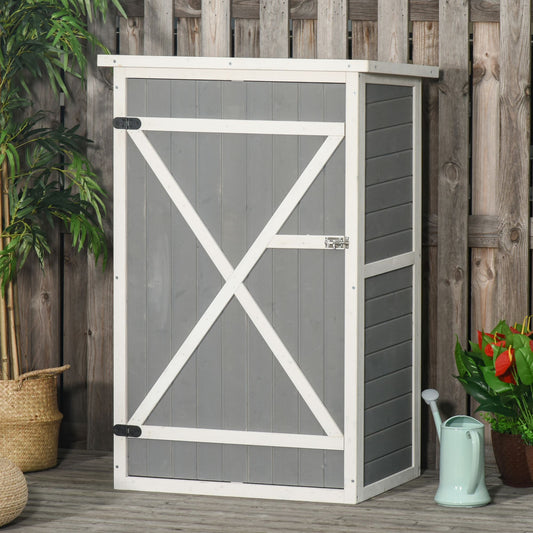outsunny-wooden-garden-storage-shed-fir-wood-tool-cabinet-organiser-with-shelves-75l-x-56w-x115hcm-grey