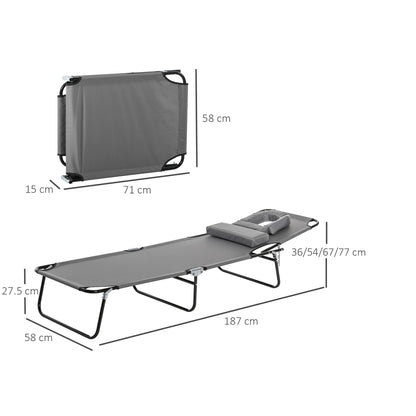 outsunny-sun-lounger-foldable-reclining-chair-with-pillow-and-reading-hole-garden-beach-outdoor-recliner-adjustable-grey